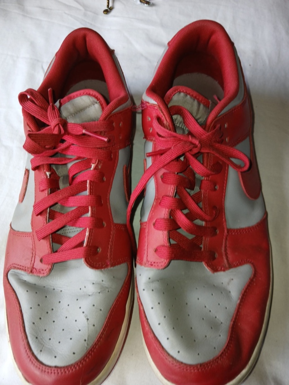 Nike Red Low-Top Sneakers with Dark Gray Trim